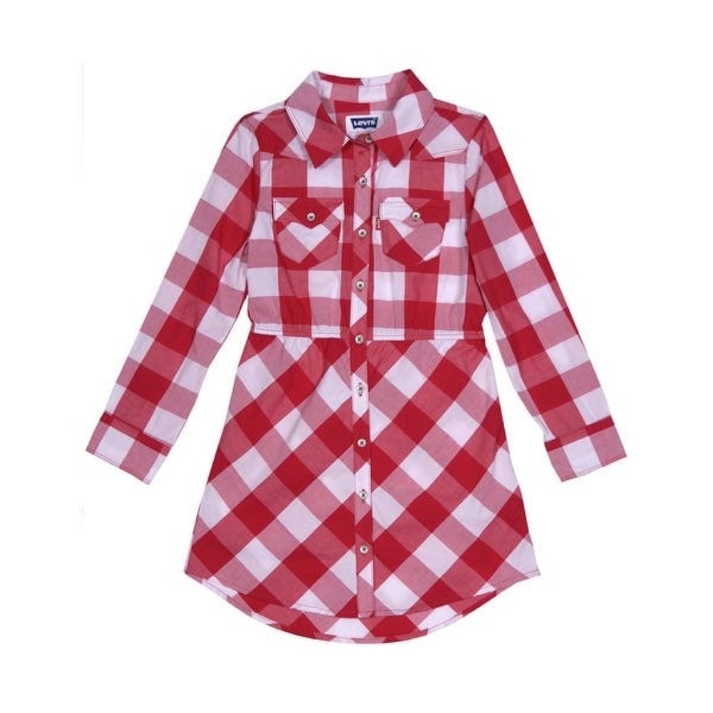 Girls Levi's Pink Plaid Dress, Size 14